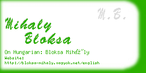 mihaly bloksa business card